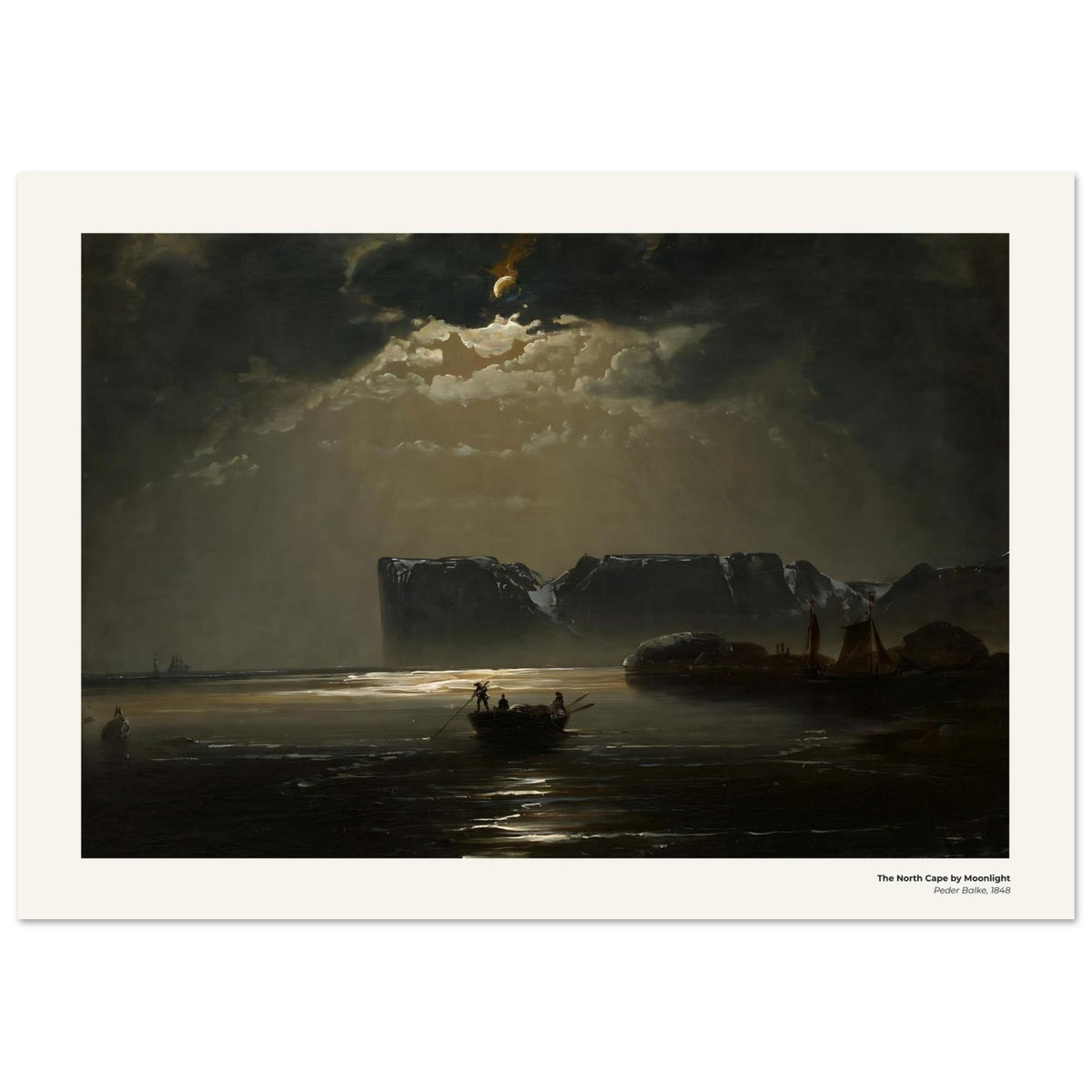 Le Cap Nord au clair de lune – Peder Balke, reproduction d'art