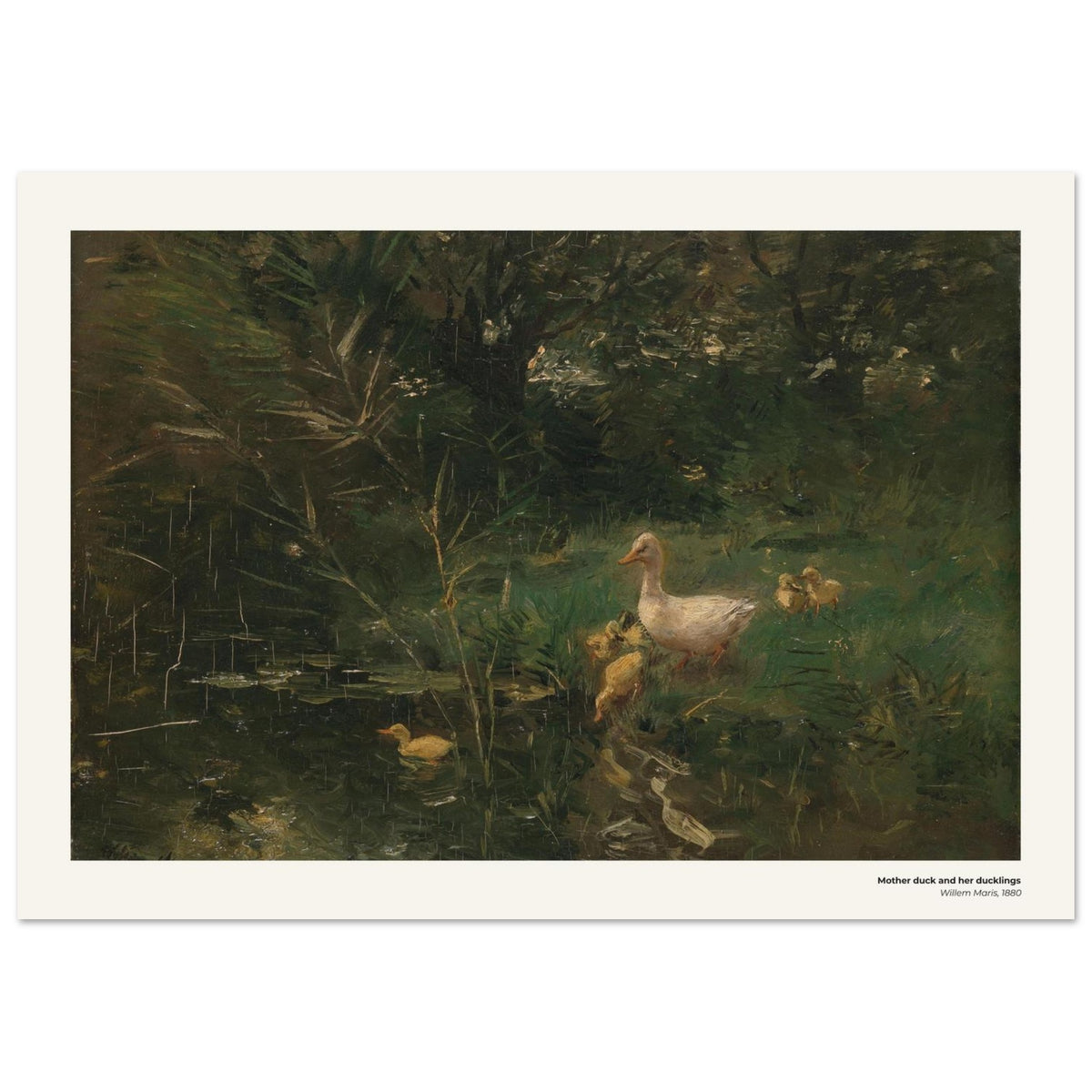 Cane et ses canetons – Willem Maris, détail de la reproduction