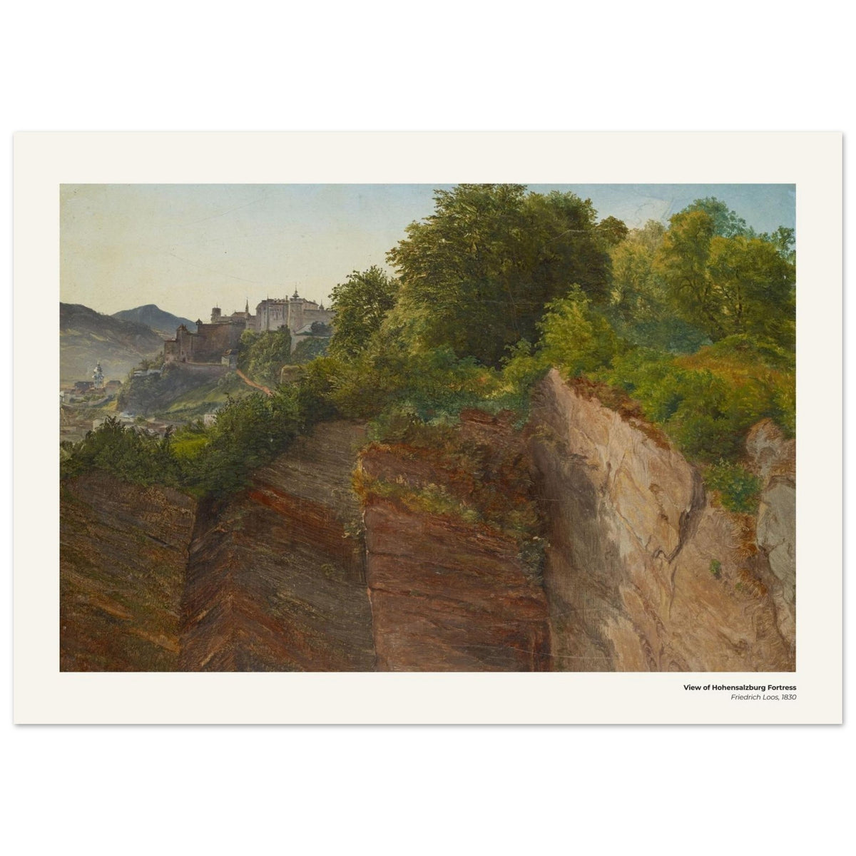 Vue de la forteresse de Hohensalzburg – Friedrich Loos, reproduction d'art