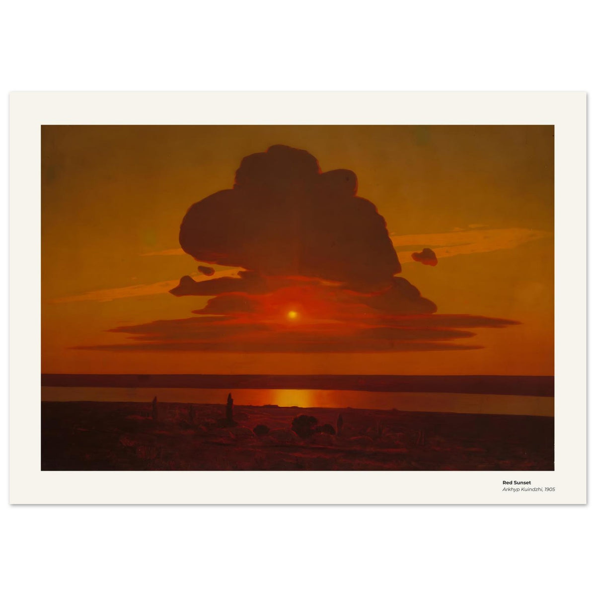 Coucher de soleil rouge – Arkhip Kuindzhi, détail de la reproduction