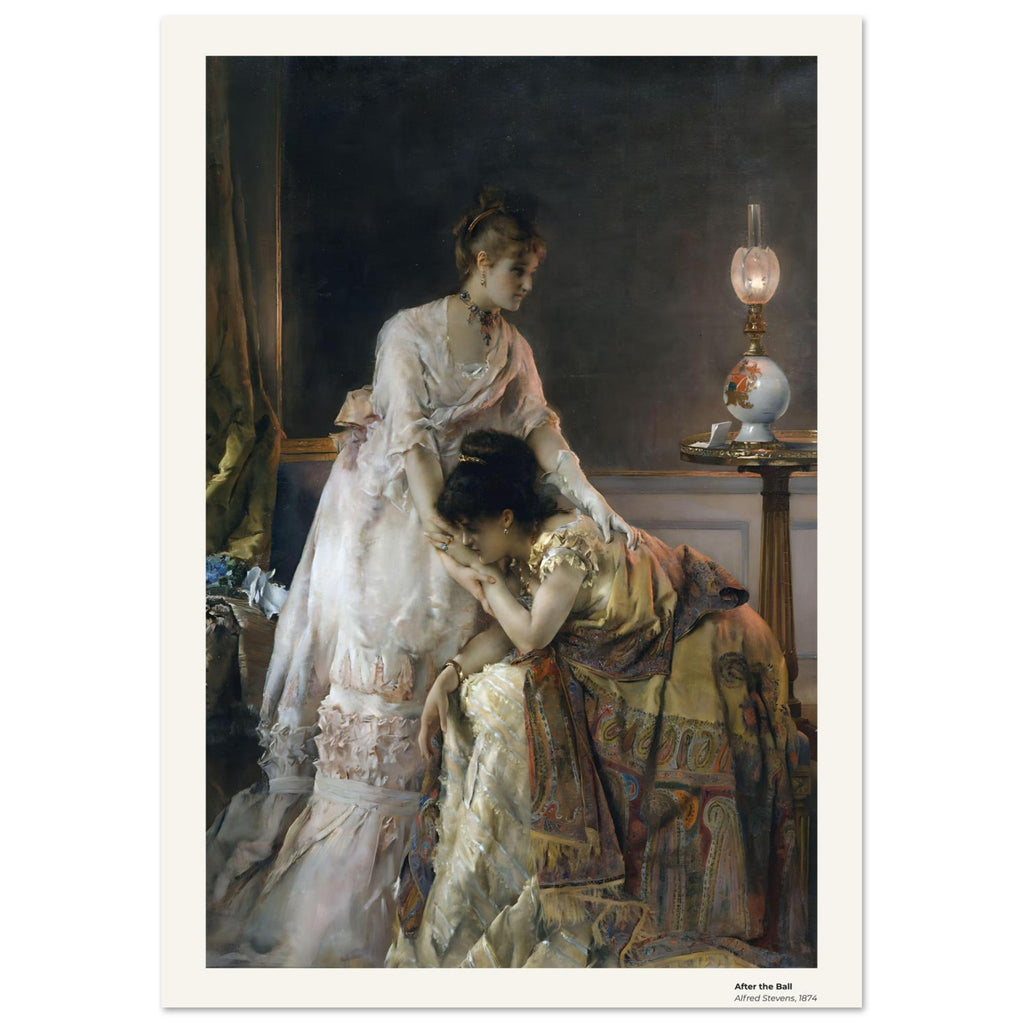 Après le bal – Alfred Stevens, détail de la reproduction