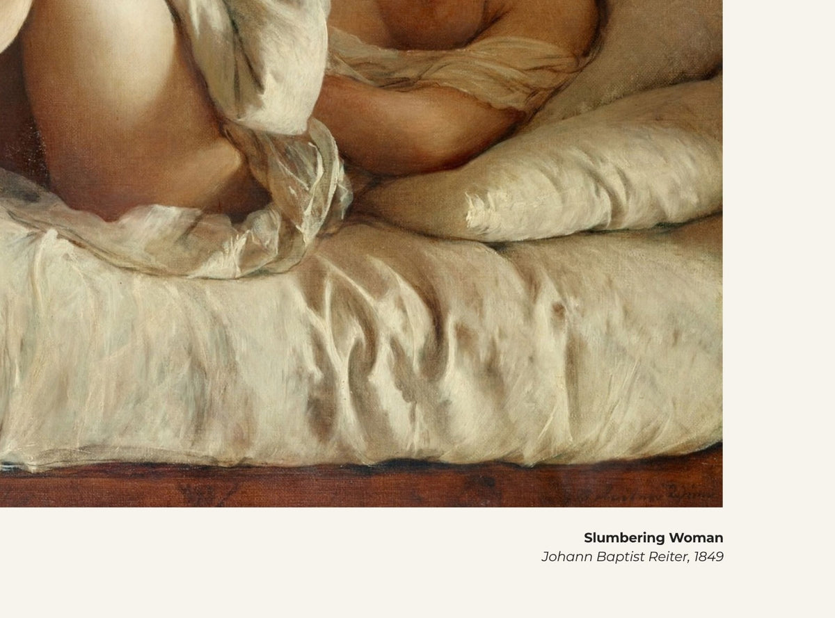 Femme endormie – Johann Baptist Reiter, avec légende titre et artiste