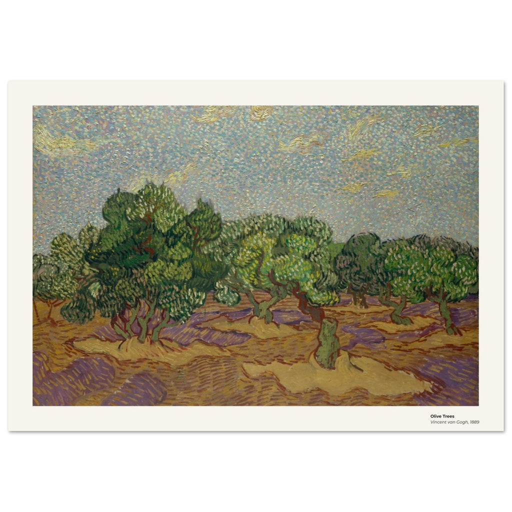 Oliviers – Vincent van Gogh, détail de la reproduction