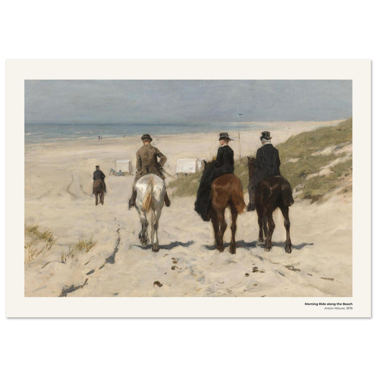 Promenade matinale à cheval le long de la plage – Anton Mauve, détail de la reproduction