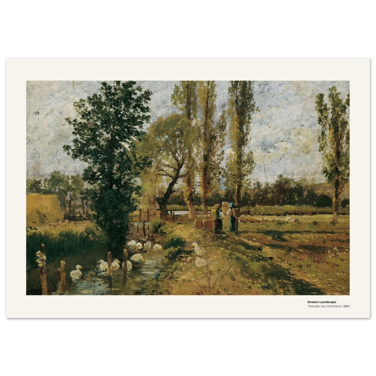 Paysage au ruisseau – Theodor von Hörmann, reproduction d'art