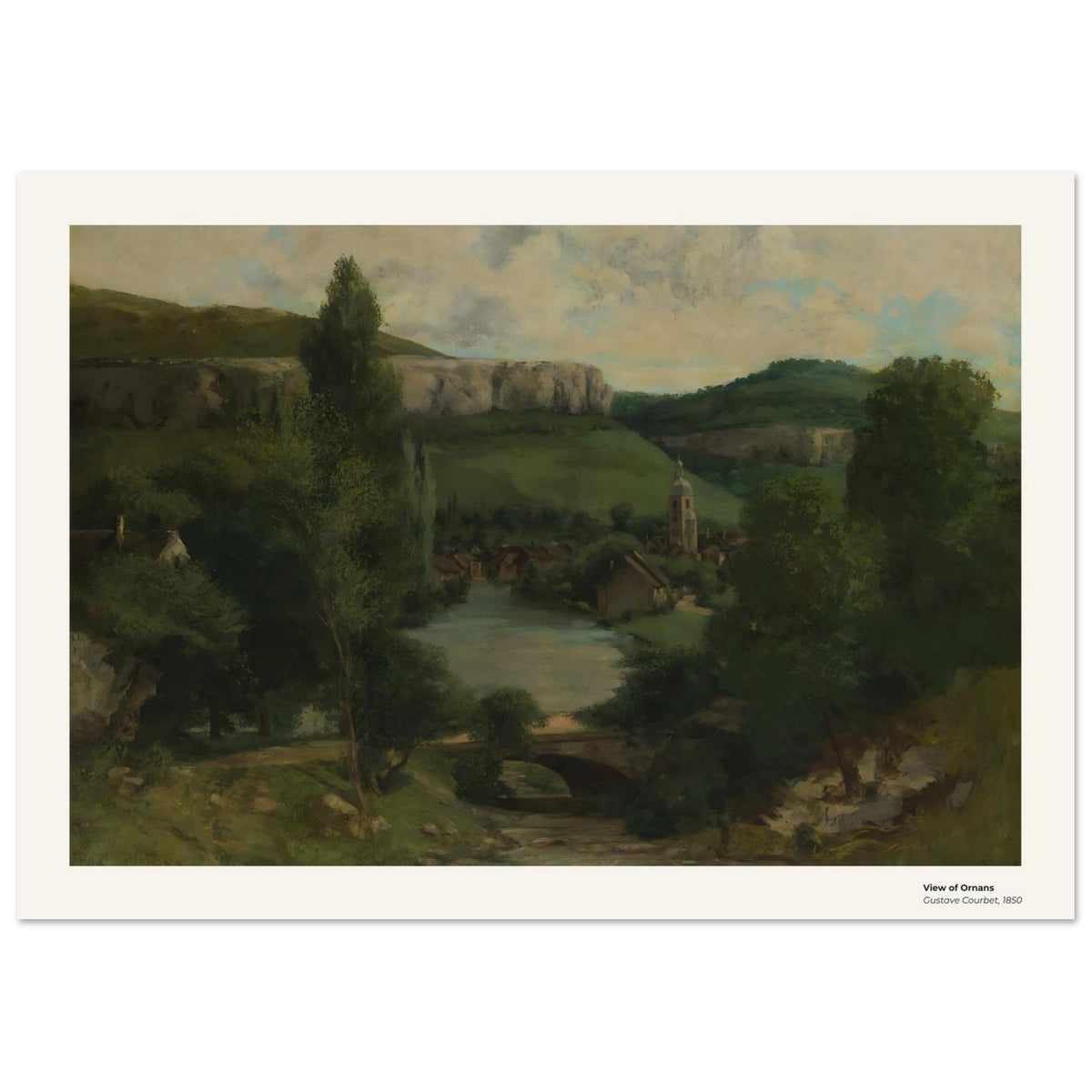 Vue d'Ornans – Gustave Courbet, détail de la reproduction