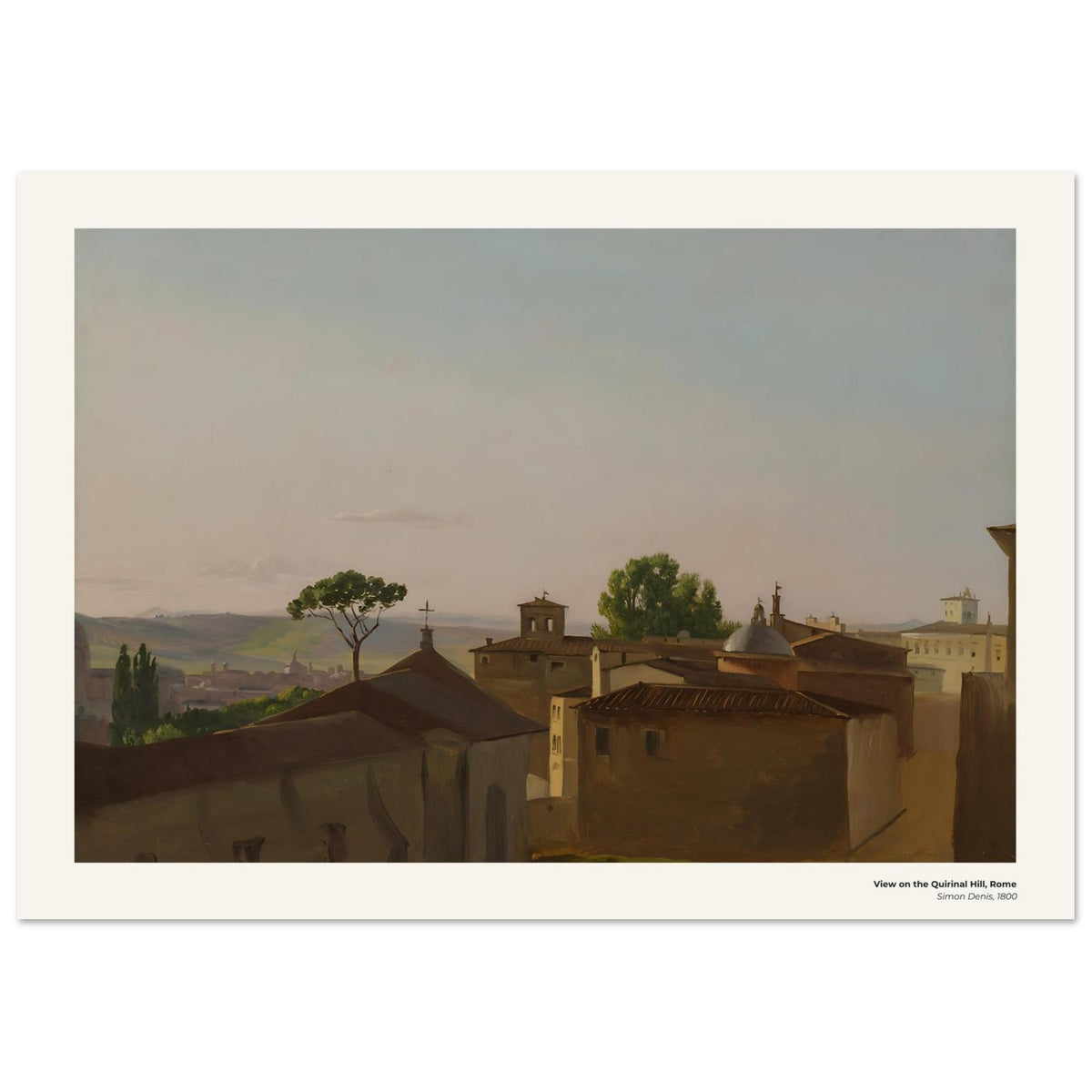 Vue sur le mont Quirinal, Rome – Simon Denis, détail de la reproduction