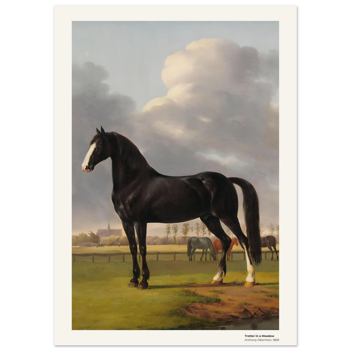 Trotteur dans un pré – Anthony Oberman, détail de la reproduction