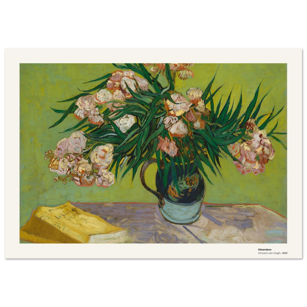 Lauriers-roses – Vincent van Gogh, détail de la reproduction