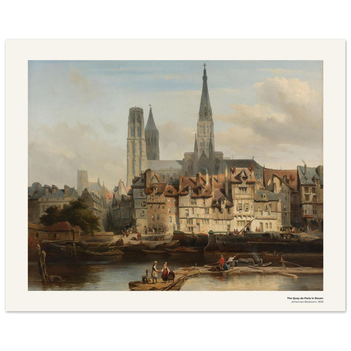 Le quai de Paris à Rouen – Johannes Bosboom, détail de la reproduction