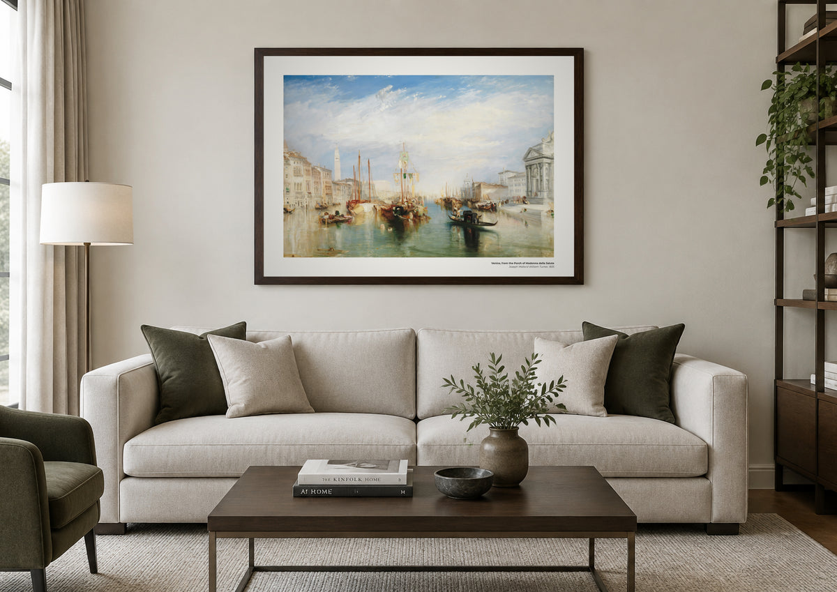 Venise, depuis le porche de la Madonna della Salute – William Turner, aperçu encadré en situation