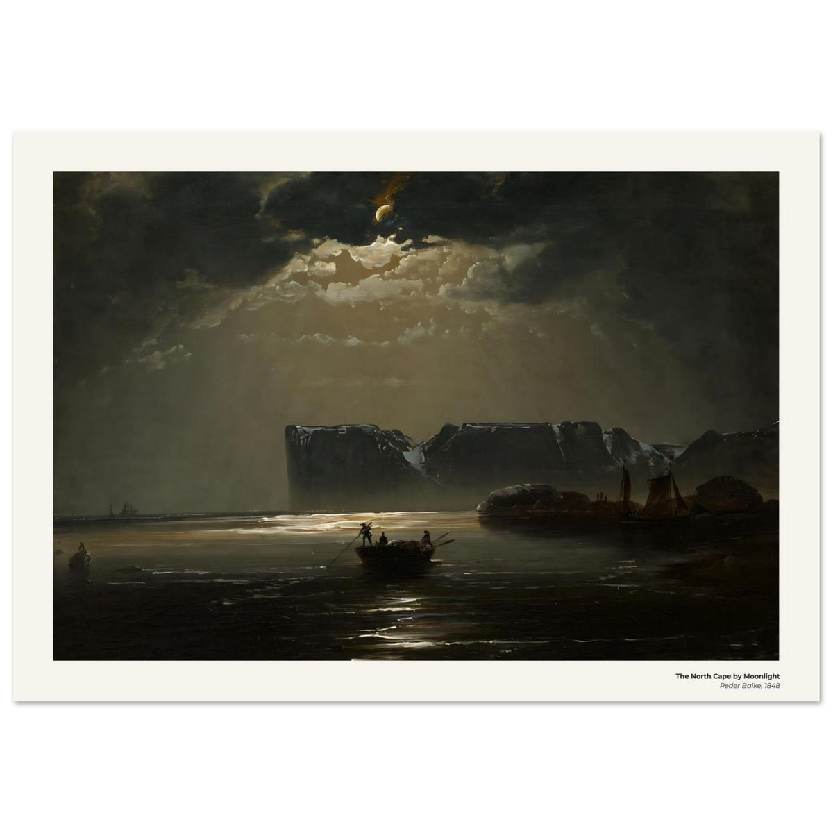 Le Cap Nord au clair de lune – Peder Balke, détail de la reproduction