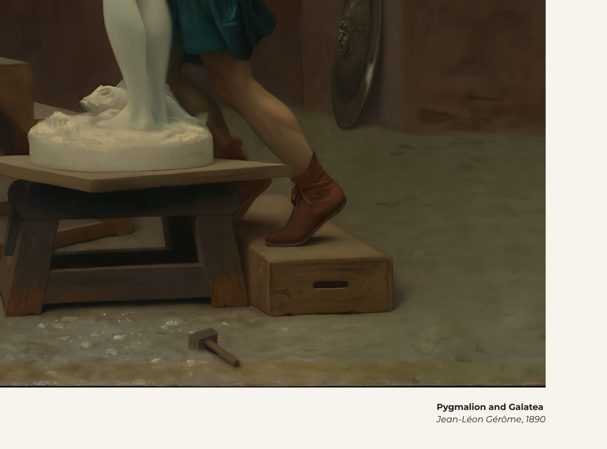 Pygmalion et Galatée – Jean-Léon Gérôme, avec légende titre et artiste