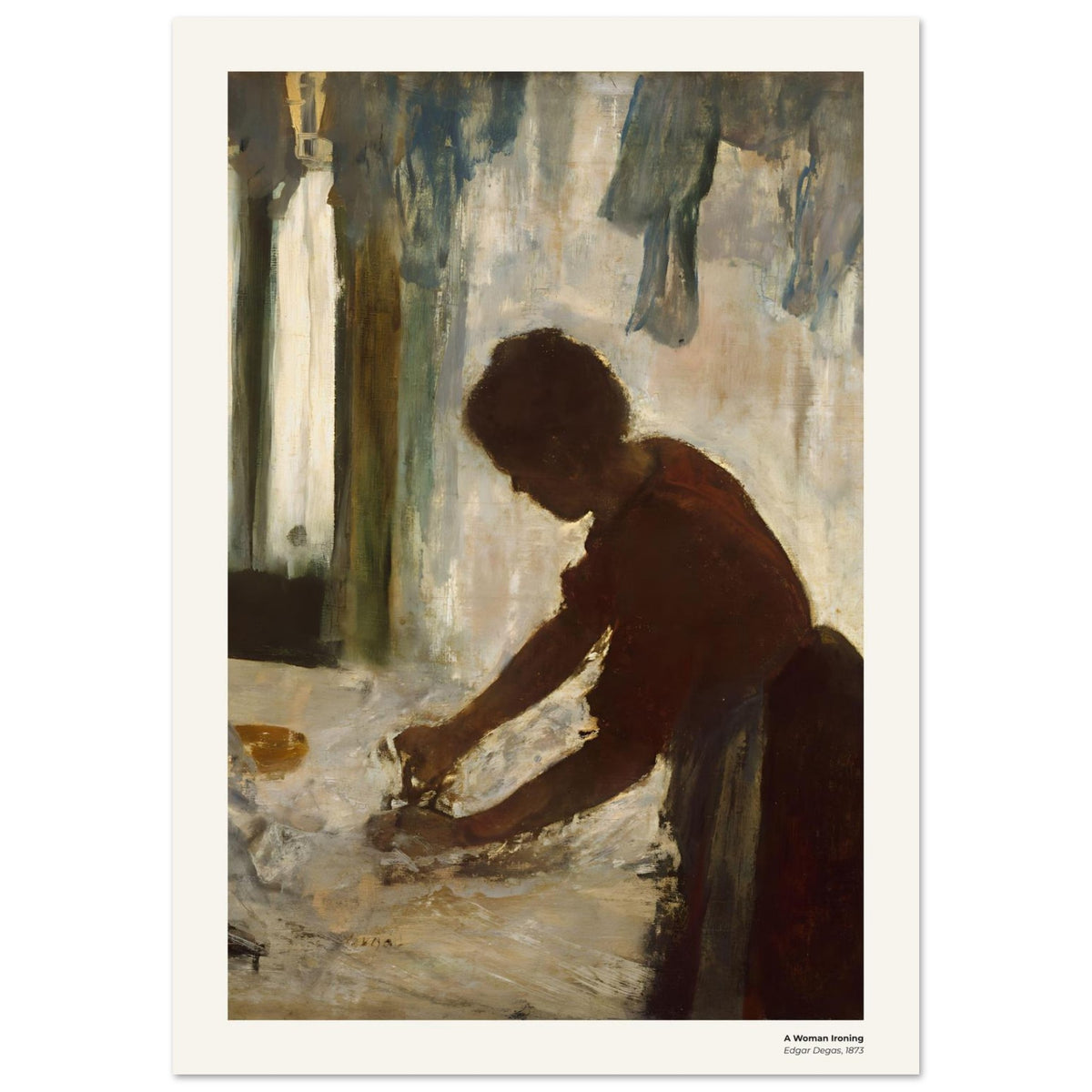 Femme repassant – Edgar Degas, reproduction d'art