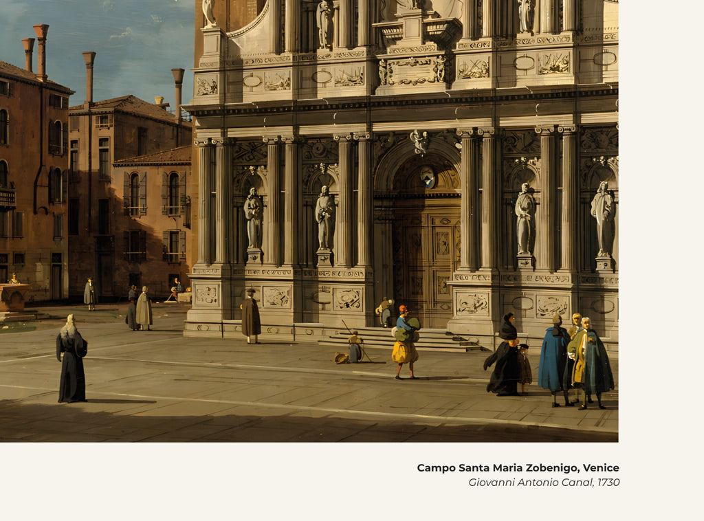 Campo Santa Maria Zobenigo, Venise – Canaletto, avec légende titre et artiste