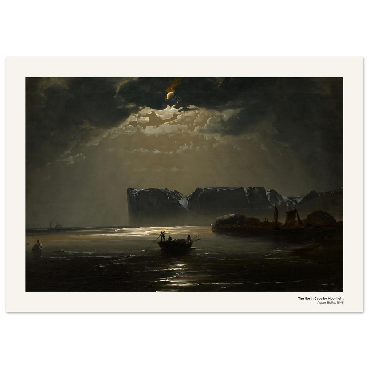 Le Cap Nord au clair de lune – Peder Balke, détail de la reproduction