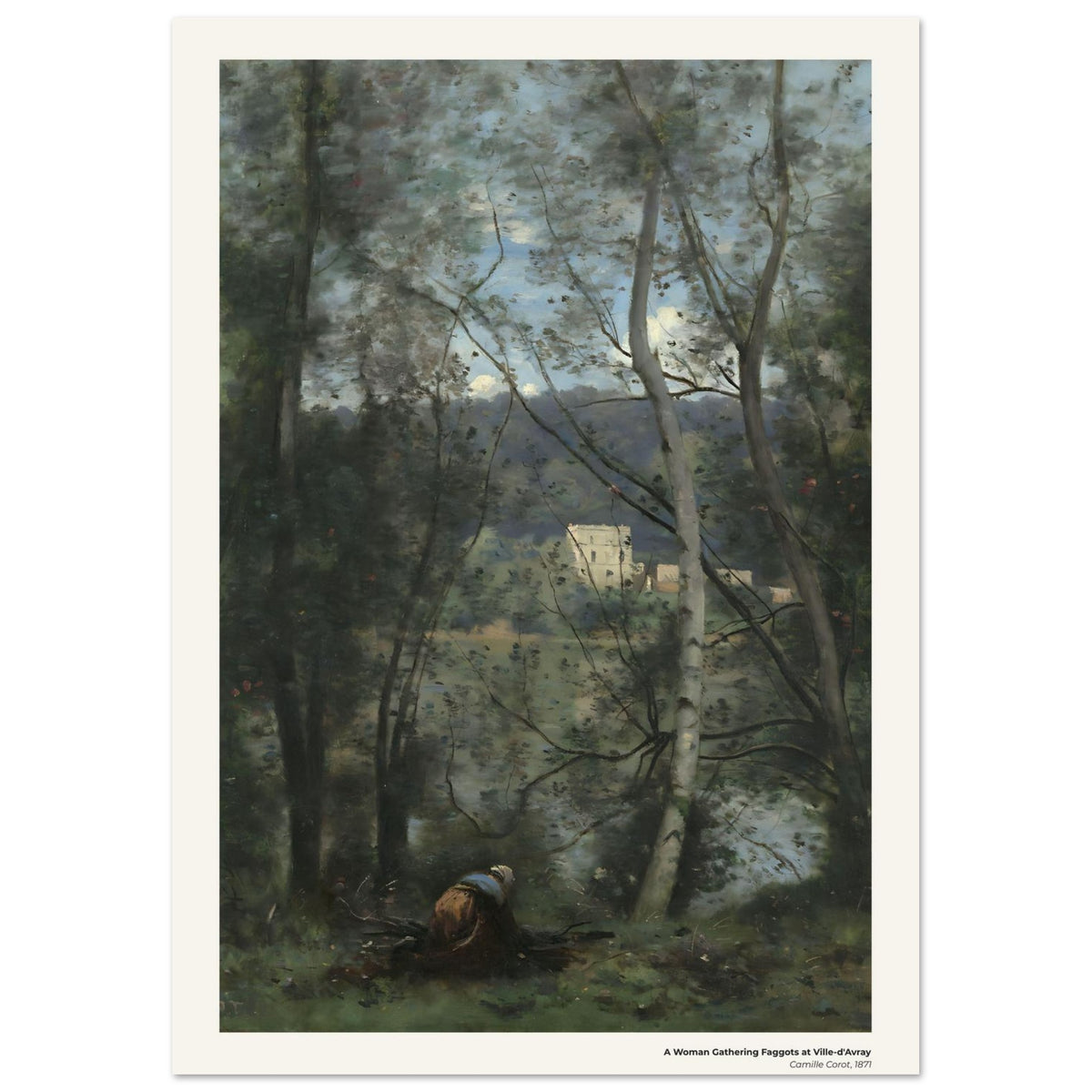 Femme ramassant des fagots à Ville-d'Avray – Camille Corot, détail de la reproduction