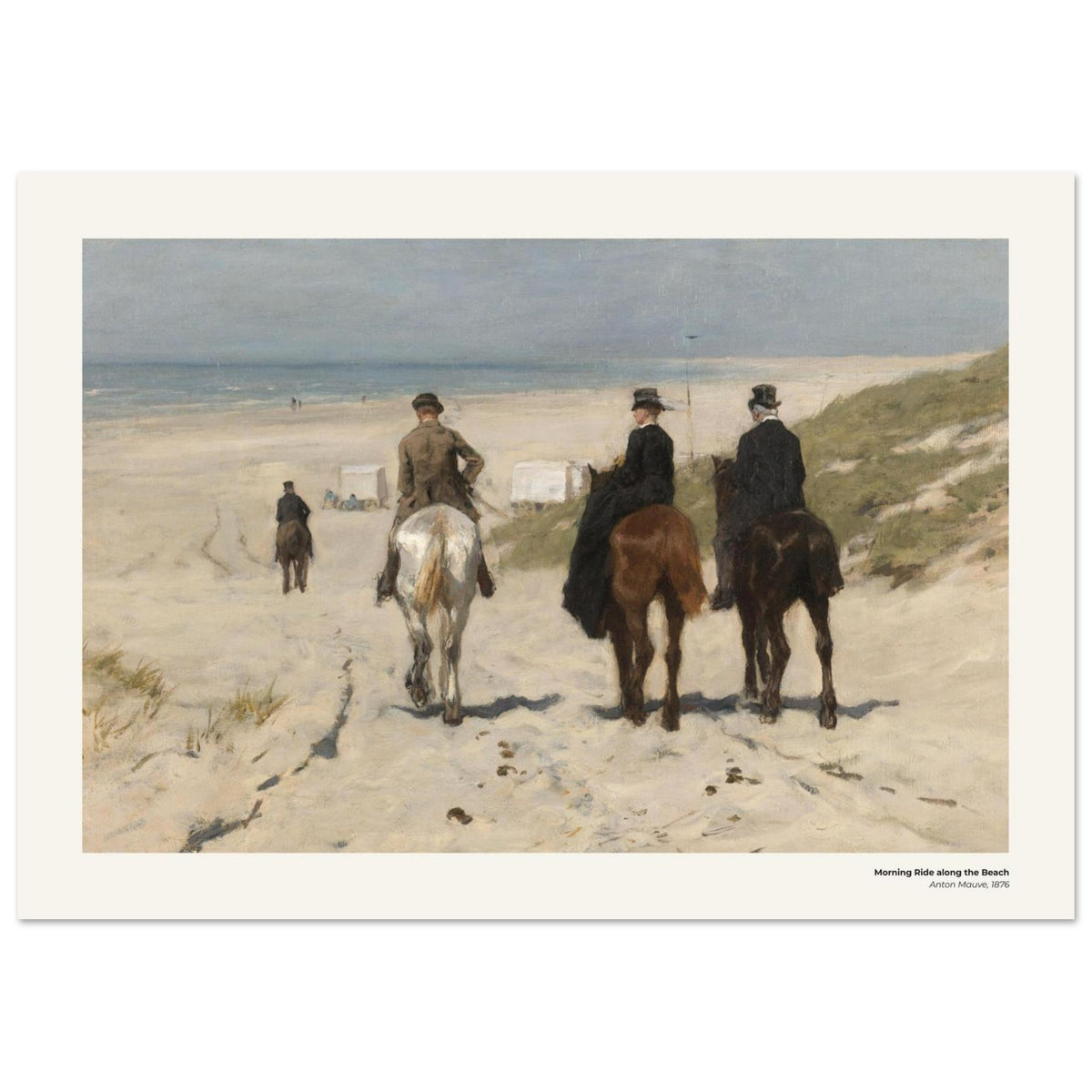 Promenade matinale à cheval le long de la plage – Anton Mauve, reproduction d'art