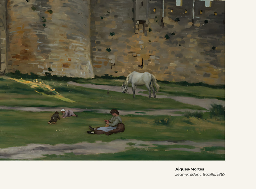 Aigues-Mortes – Frédéric Bazille, avec légende titre et artiste