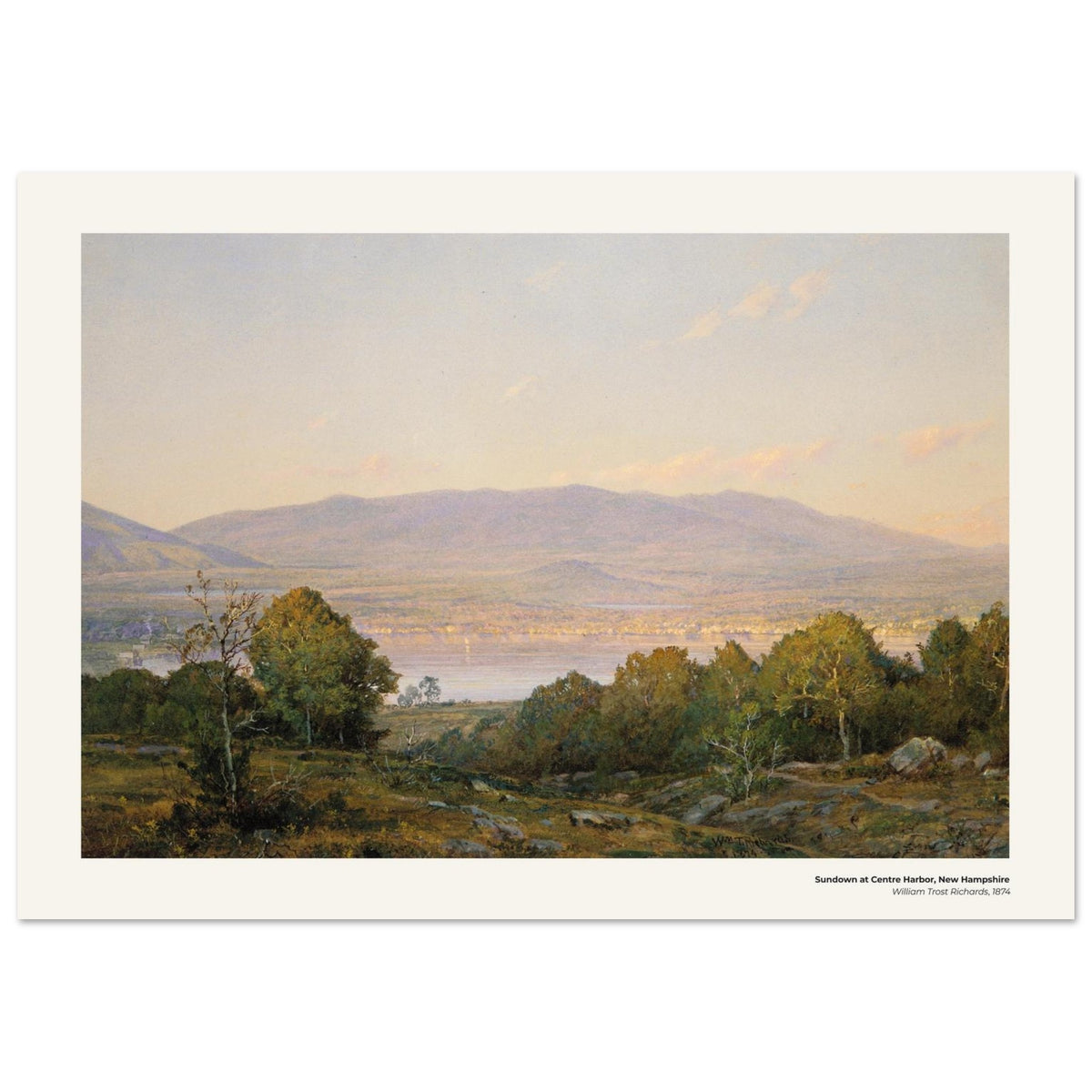 Coucher de soleil à Centre Harbor, dans le New Hampshire – William Trost Richards, reproduction d'art