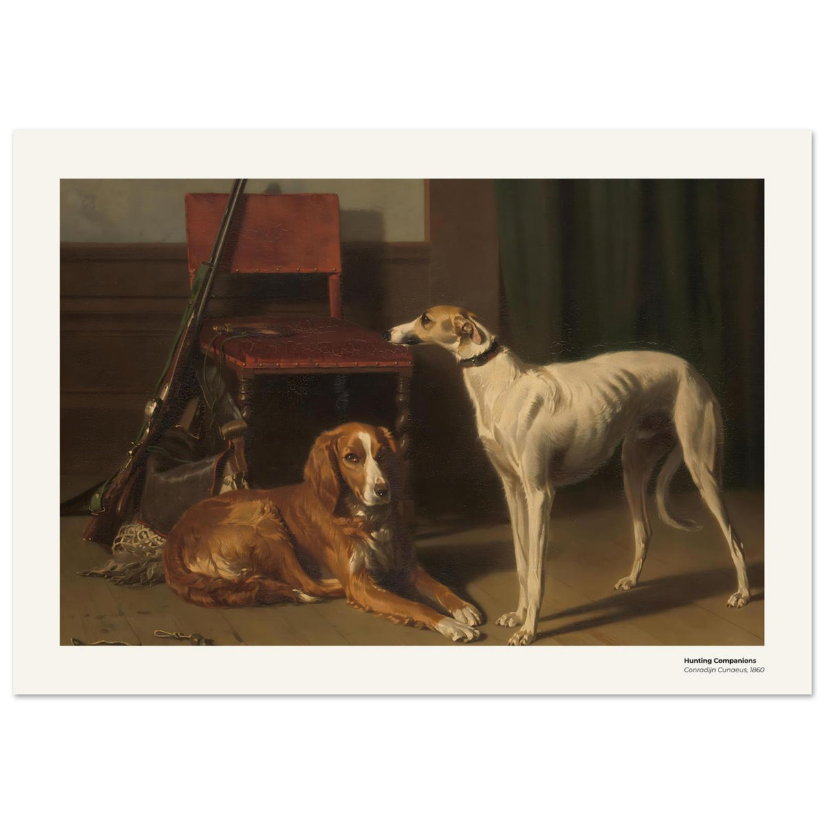 Compagnons de chasse – Conradijn Cunaeus, détail de la reproduction