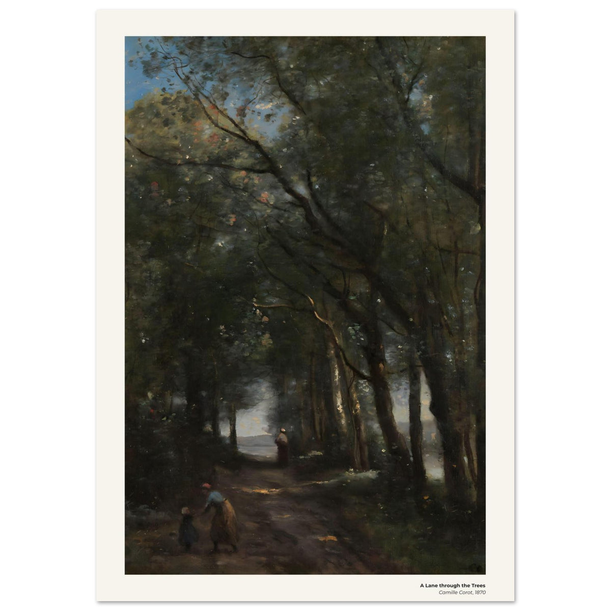 Un chemin à travers les arbres – Camille Corot, détail de la reproduction