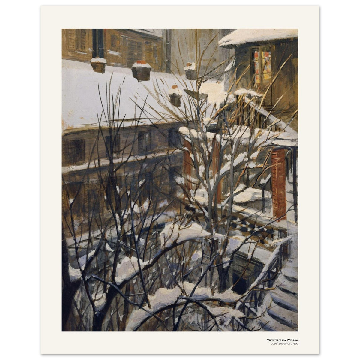Vue de ma fenêtre – Josef Engelhart, détail de la reproduction