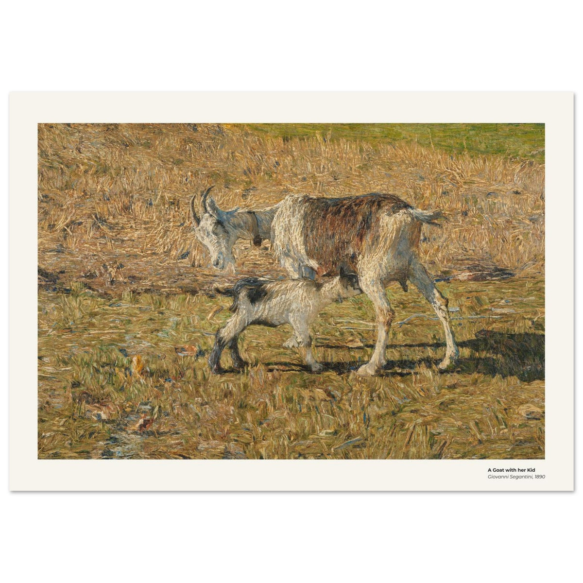Une chèvre et son chevreau – Giovanni Segantini, détail de la reproduction