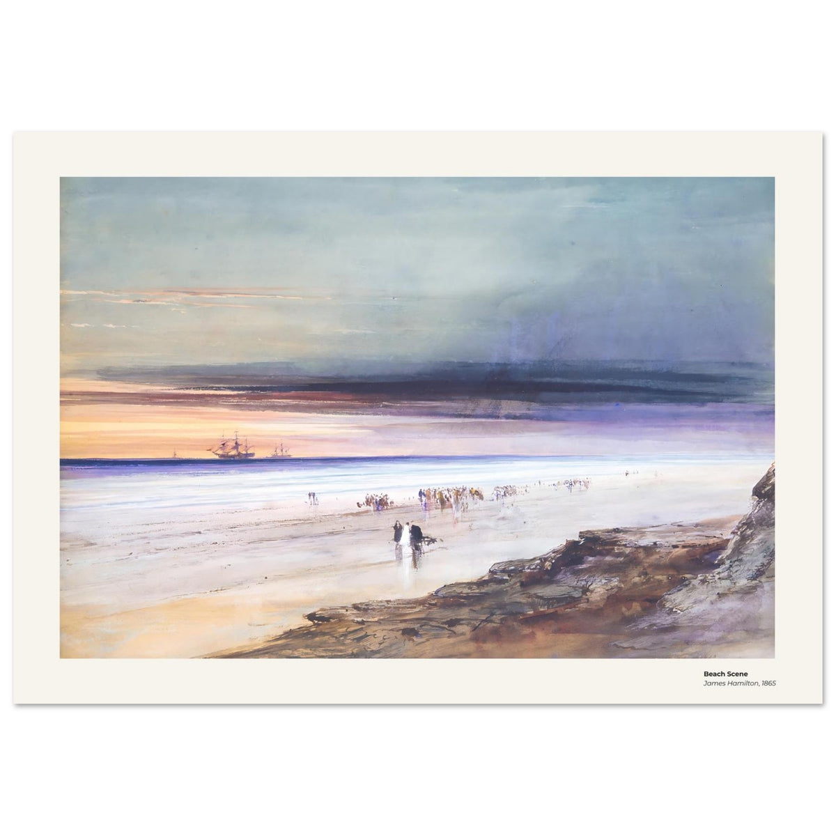 Scène de plage – James Hamilton, détail de la reproduction