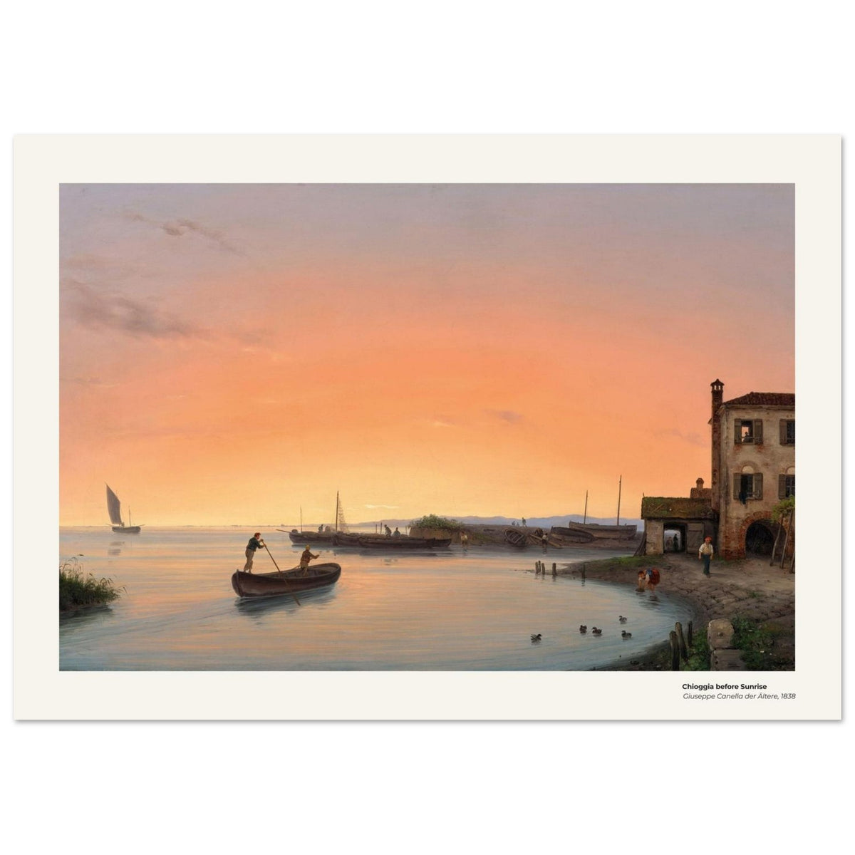 Chioggia avant le lever du soleil – Giuseppe Canella l'Ancien, reproduction d'art