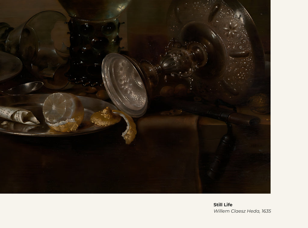 Nature morte – Willem Claesz Heda, avec légende titre et artiste