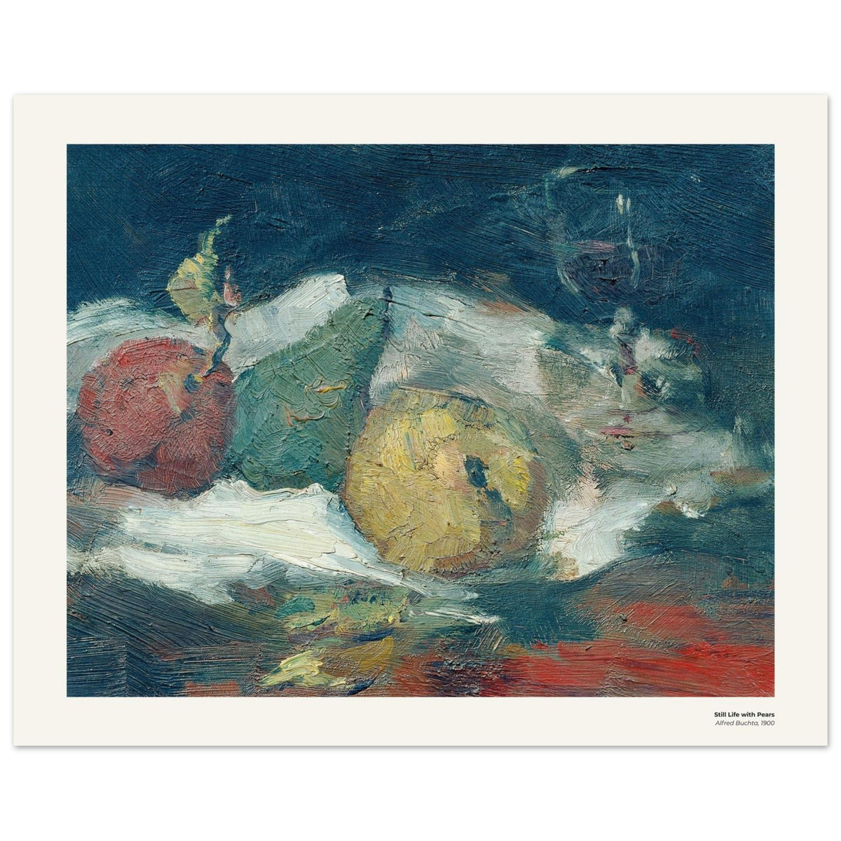 Nature morte aux poires – Alfred Buchta, détail de la reproduction