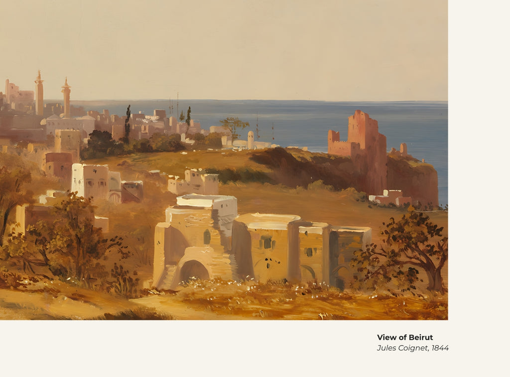 Vue de Beyrouth – Jules Coignet, avec légende titre et artiste