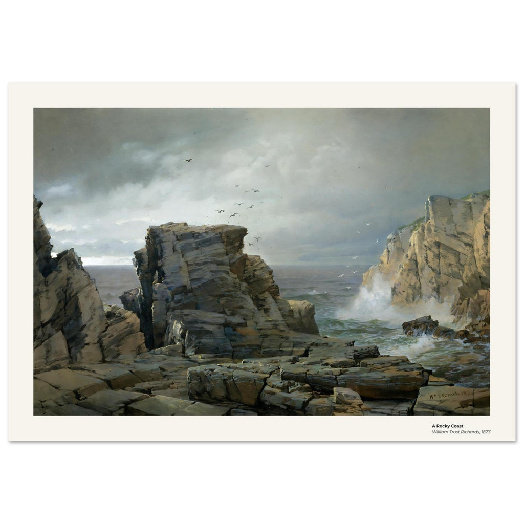 Une côte rocheuse – William Trost Richards, détail de la reproduction