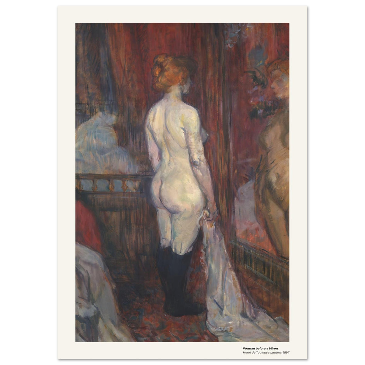 Femme devant un miroir – Henri de Toulouse-Lautrec, détail de la reproduction