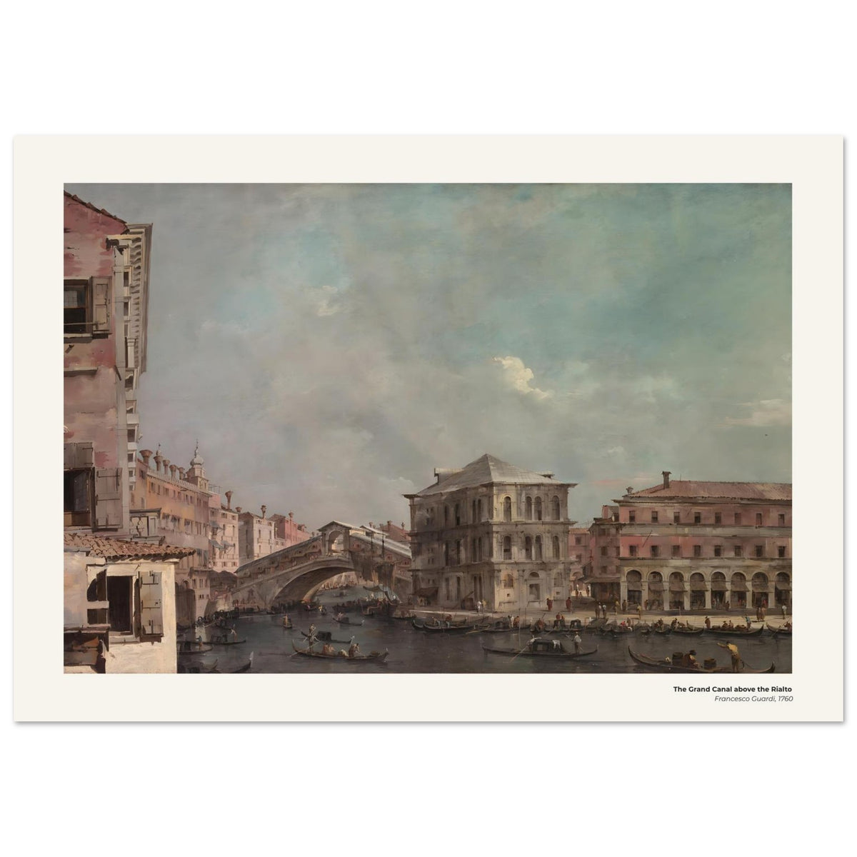 Le Grand Canal en amont du Rialto – Francesco Guardi, reproduction d'art
