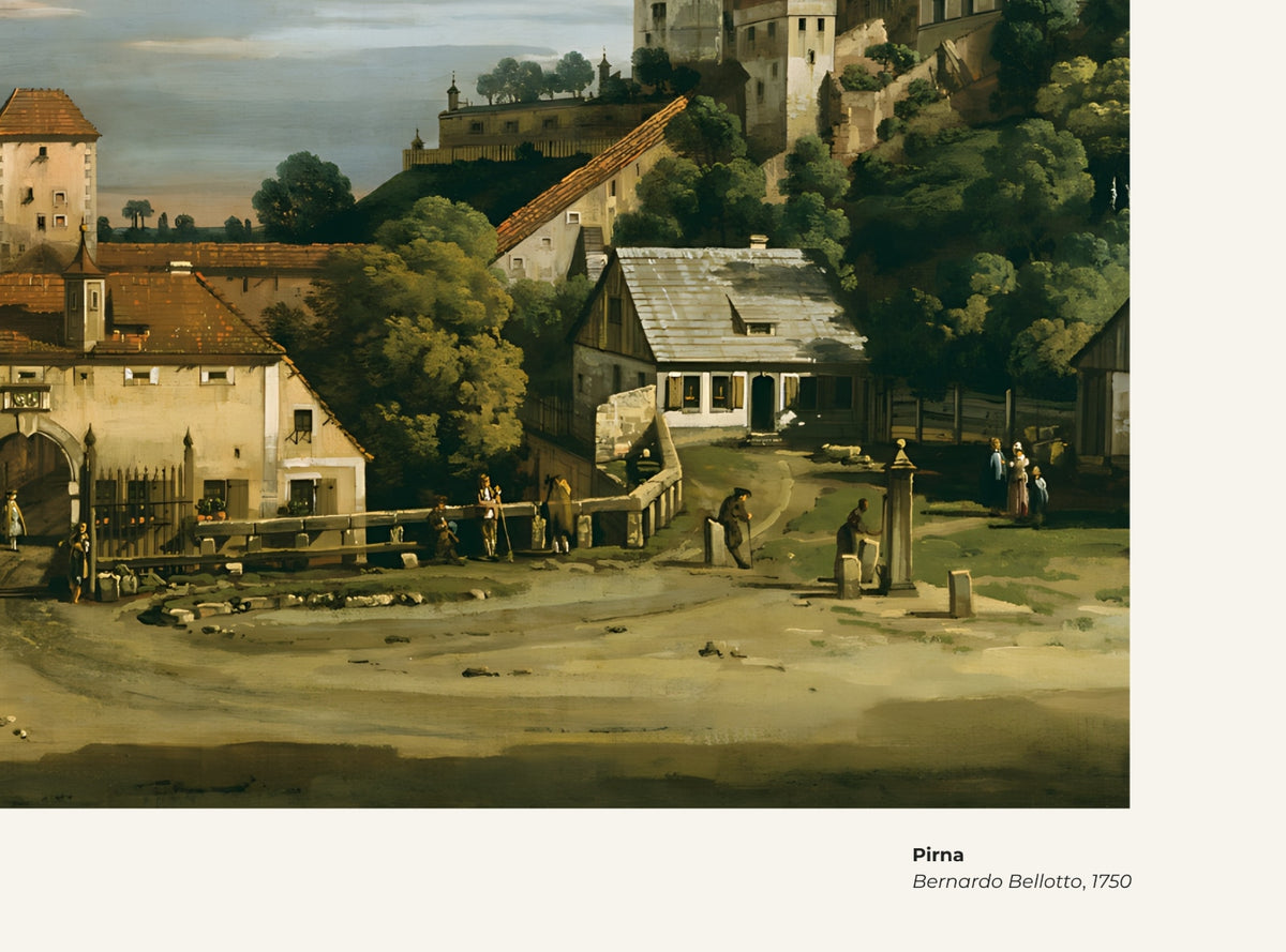 Pirna – Bernardo Bellotto, avec légende titre et artiste