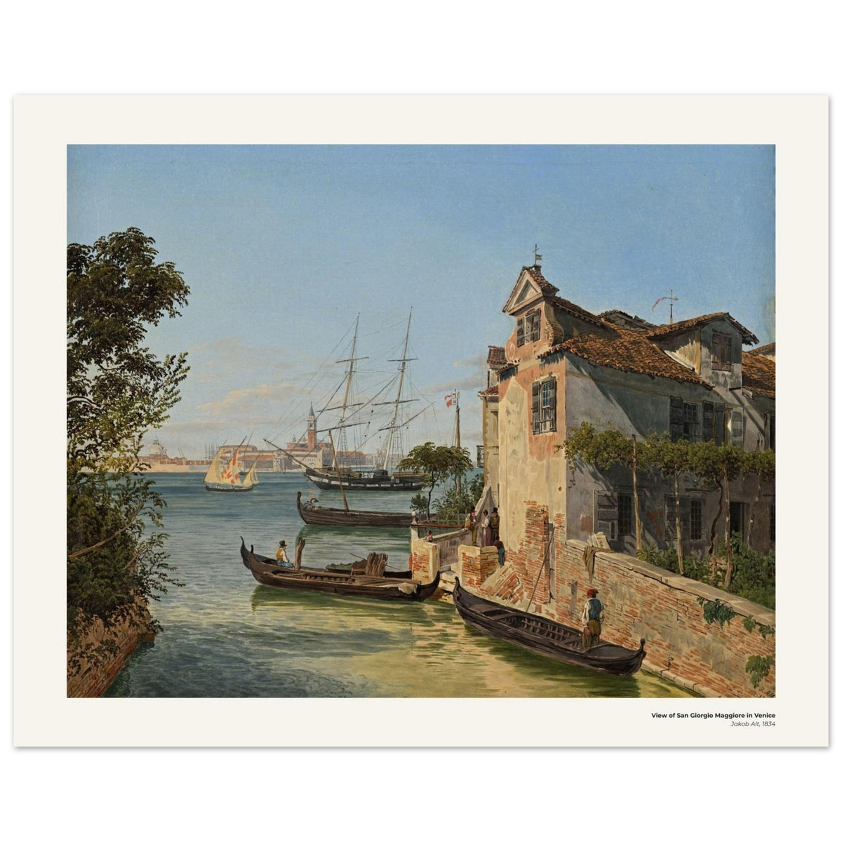Vue de San Giorgio Maggiore à Venise – Jakob Alt, détail de la reproduction