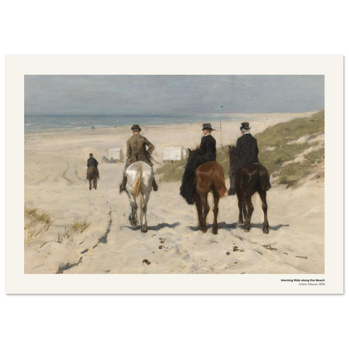 Promenade matinale à cheval le long de la plage – Anton Mauve, détail de la reproduction