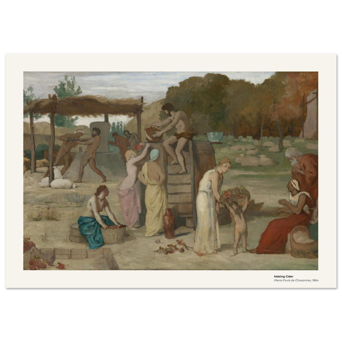Fabriquer du cidre – Pierre Puvis de Chavannes, détail de la reproduction
