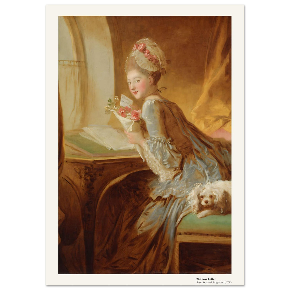 La lettre d'amour – Jean Honoré Fragonard, détail de la reproduction