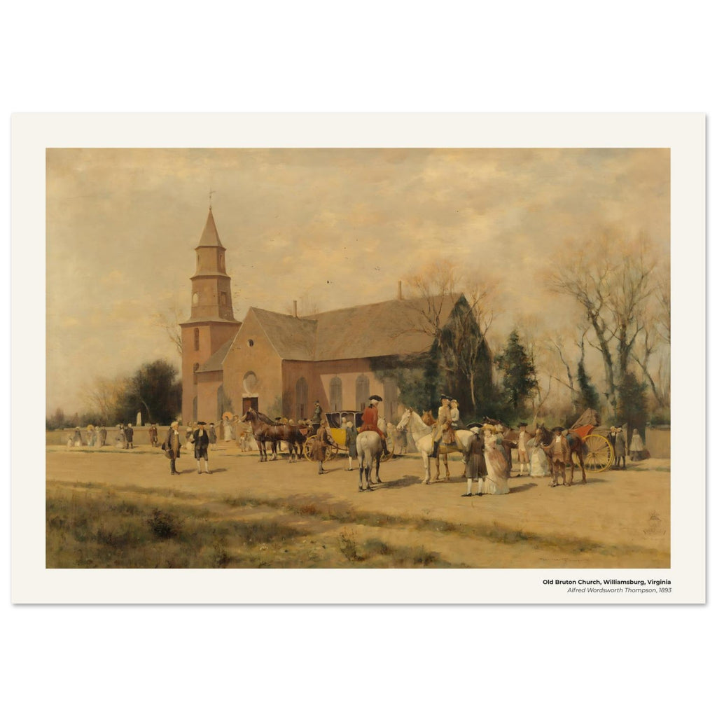 Vieille église Bruton, Williamsburg, Virginie – Alfred Wordsworth Thompson, détail de la reproduction