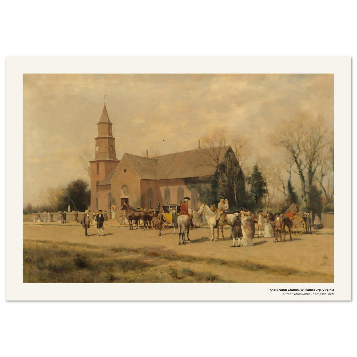 Vieille église Bruton, Williamsburg, Virginie – Alfred Wordsworth Thompson, détail de la reproduction
