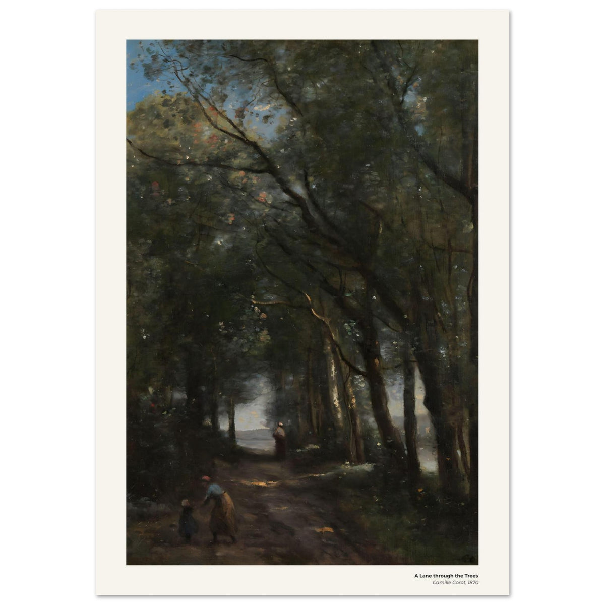 Un chemin à travers les arbres – Camille Corot, reproduction d'art