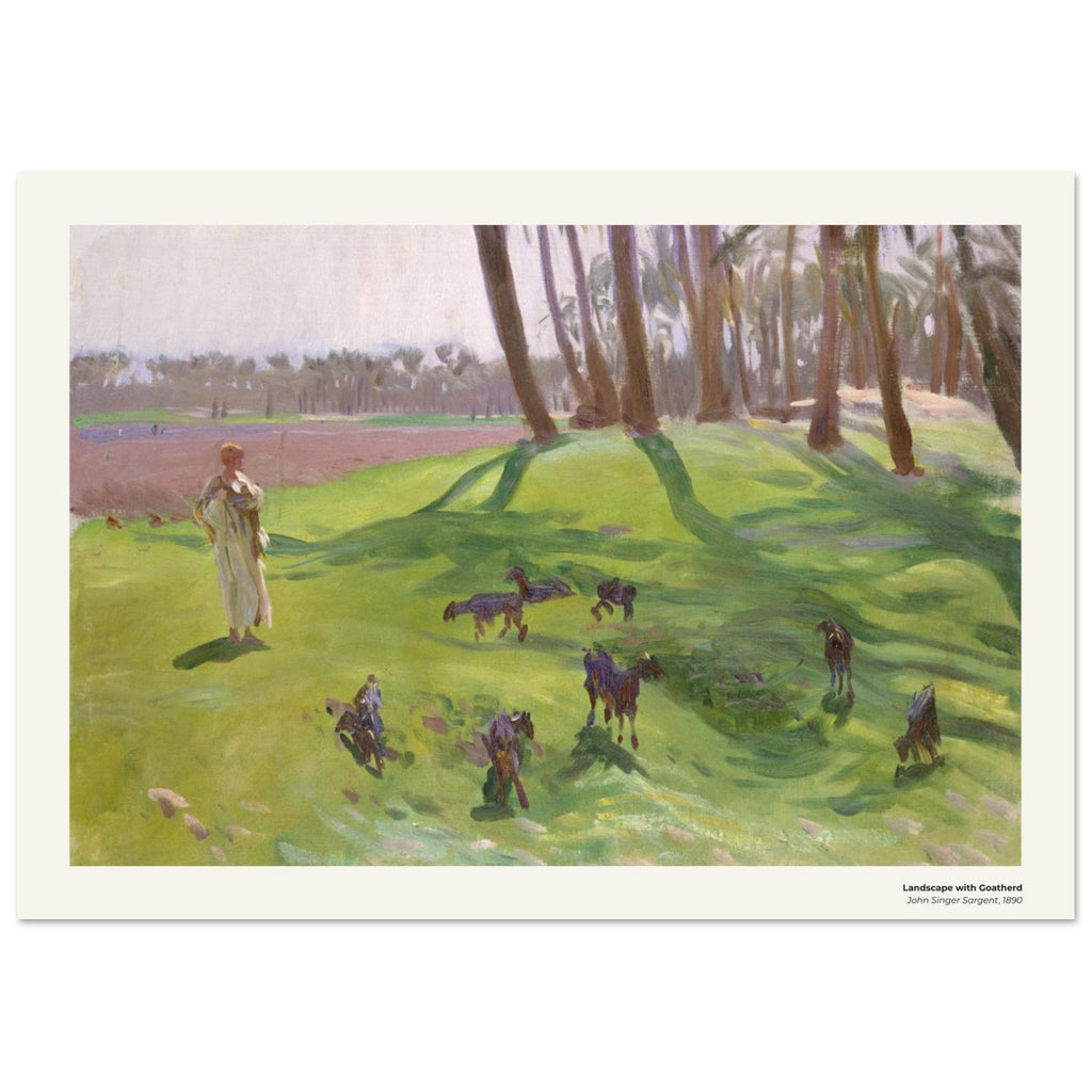 Paysage avec chevrier – John Singer Sargent, détail de la reproduction