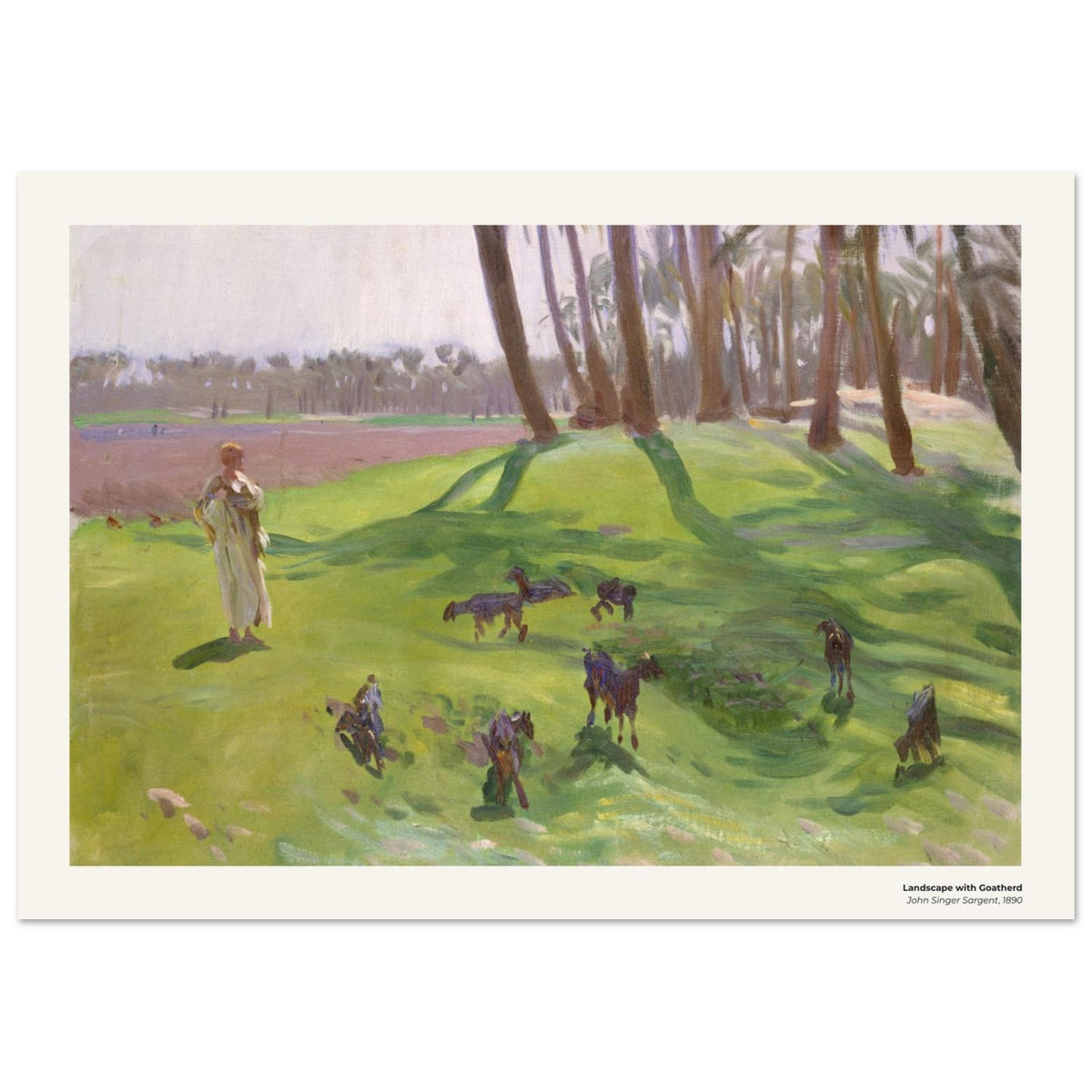 Paysage avec chevrier – John Singer Sargent, détail de la reproduction