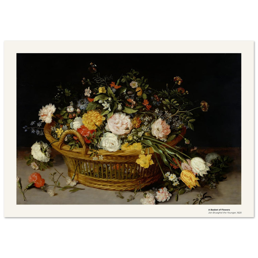 Un panier de fleurs – Jan Brueghel le Jeune, détail de la reproduction