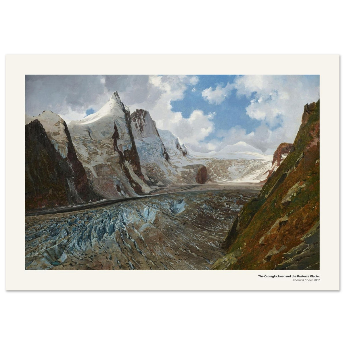 Le Grossglockner et le glacier de la Pasterze – Thomas Ender, reproduction d'art