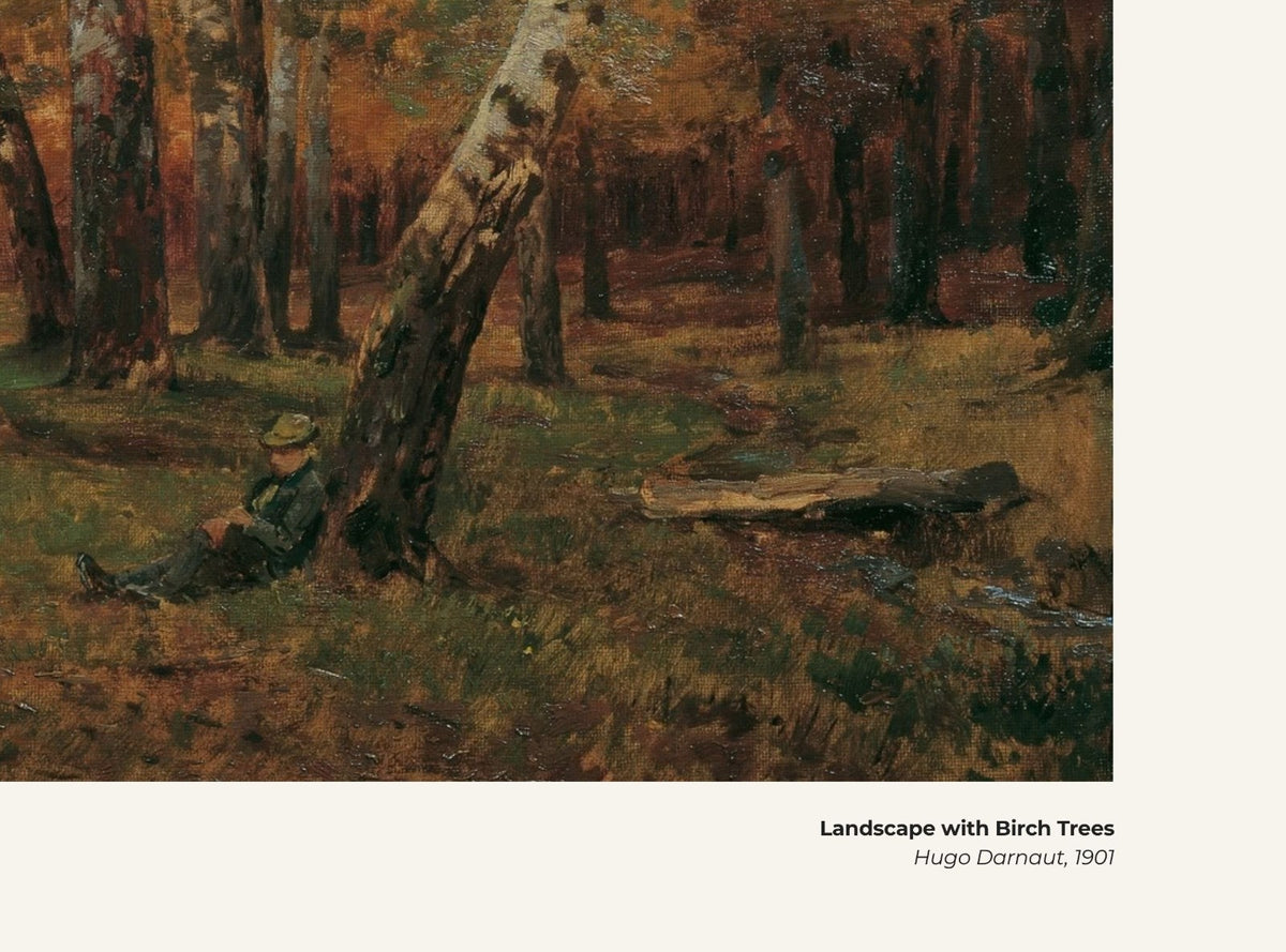 Paysage aux bouleaux – Hugo Darnaut, avec légende titre et artiste