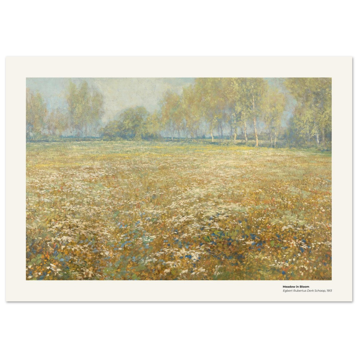 Prairie en fleurs – Egbert Rubertus Derk Schaap, détail de la reproduction